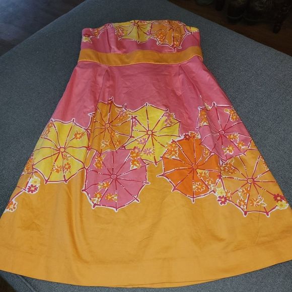 Lilly Pulitzer Womens Ella Betsey Umbrella Strapless Dress Small - Picture 1 of 2